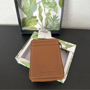 NEW Tommy Bahama Braided Edge Leather Bifold Wallet Slim